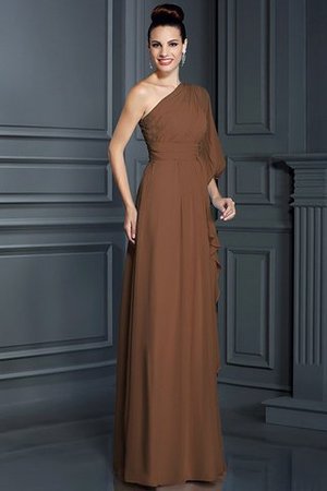 Robe demoiselle d'honneur longue en chiffon jusqu'au sol gaine en 3/4 manche - Photo 3