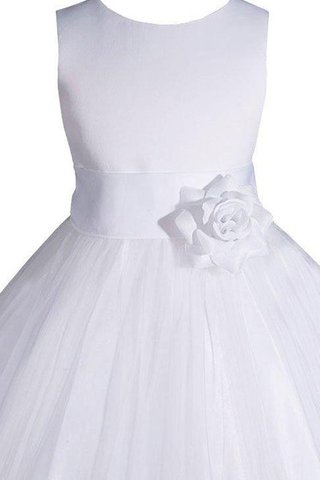 Abito da Cerimonia Bambini con Piega in Taffeta con Fiore Tondo A-Line alta vita - Foto 2