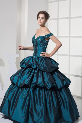 Duchesse-Linie Spaghetti Träger Pick-Ups Quinceanera Kleid mit Rücken Schnürung mit Applike - Bild 2