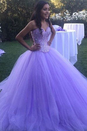 Abito da ballo spazzola treno ball gown con perline stupefacente in tulle senza maniche - Foto 1