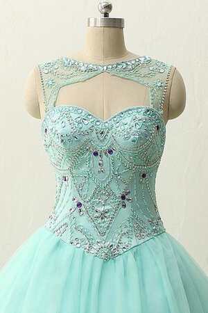 Robe de quinceanera long de lotus avec perle de mode de bal en tissu pailleté - Photo 4