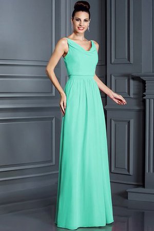 Robe demoiselle d'honneur longue de princesse en chiffon fermeutre eclair a-ligne - Photo 14