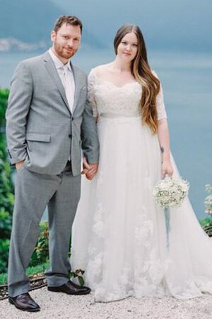 Elegante Vestido de Novia de Hasta el suelo de Cremallera de Plisado - Foto 2