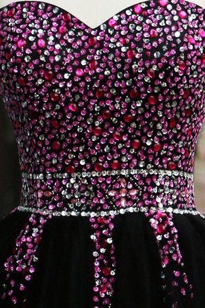 Tüll Verlockend Prinzessin Ärmelloses Abiballkleid mit Natürlicher Taille - Bild 3