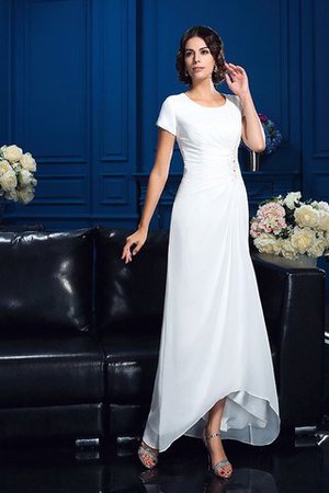 Prinzessin Normale Taille Rocklänge-asymmetrisches Wadenlanges Brautmutterkleid aus Chiffon - Bild 4