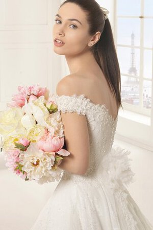 Abito da Sposa con Piega Elegante Pudica Lungo Esclusivo Naturale - Foto 2