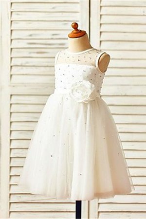 Robe de cortège enfant naturel col u profond de princesse ligne a textile en tulle - Photo 2