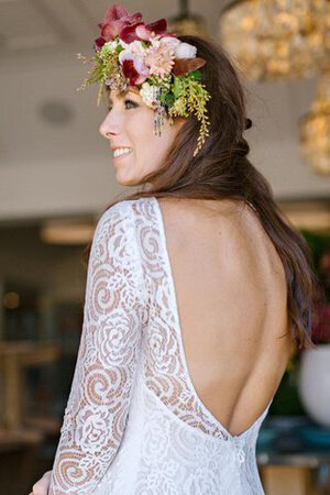 Abito da Sposa con Spacco Davanti Tubino Moderno Barchetta decorato Semplice - Foto 2