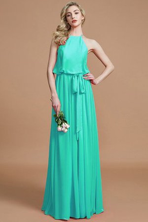 Robe demoiselle d'honneur naturel jusqu'au sol avec chiffon de dos nu avec ruban - Photo 20