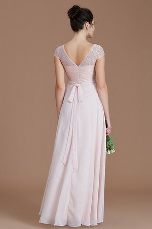 Robe demoiselle d'honneur naturel fermeutre eclair ligne a de col bateau en chiffon - Photo 35