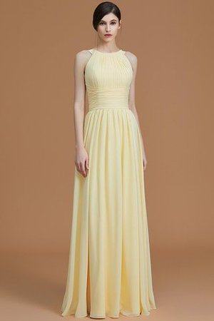 Robe demoiselle d'honneur avec zip a-ligne de princesse en chiffon manche nulle - Photo 2