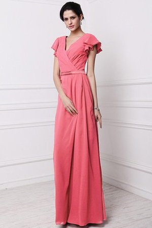 Robe demoiselle d'honneur plissé longue en chiffon avec fronce en forme - Photo 27