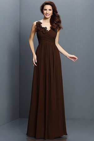 Drapiertes Reißverschluss Empire Taille A-Linie Chiffon Brautjungfernkleid - Bild 7