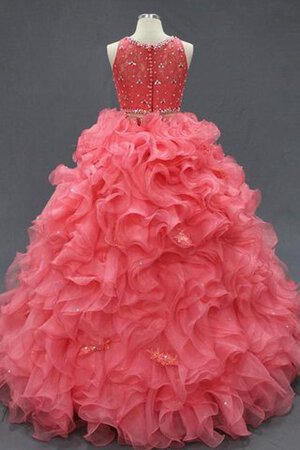 Robe de quinceanera textile en tulle avec perle en satin col en forme de cœur en organza - Photo 3