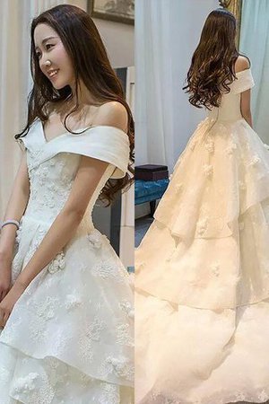 Vestido de Novia de Corte Evasé en Tul de Natural de Cola Corte de Sin mangas - Foto 1