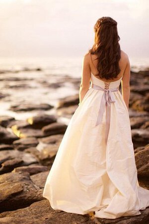 Abito da Sposa Senza Maniche con Fusciacca Allacciato A Terra Naturale A-Line - Foto 2