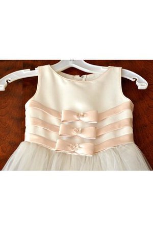 Robe de cortège enfant plissage manche nulle ceinture avec nœud à boucles textile en tulle - Photo 4