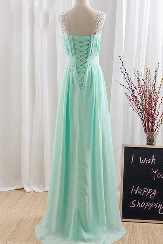 Robe demoiselle d'honneur avec chiffon cordon avec perle a-ligne - Photo 2