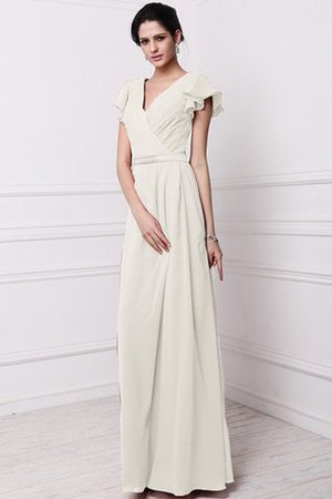 Robe demoiselle d'honneur plissé longue en chiffon avec fronce en forme - Photo 16