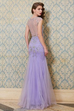 Robe de soirée longue de sirène textile en tulle manche nulle avec perle - Photo 2