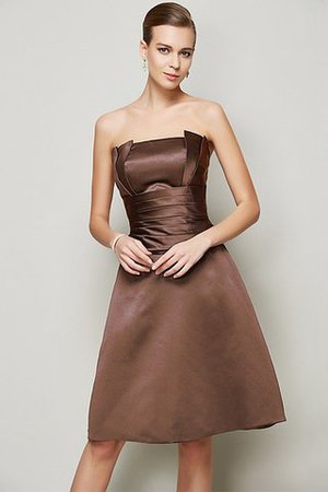 Robe demoiselle d'honneur bref naturel avec sans manches en satin fermeutre eclair - Photo 4