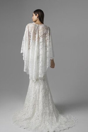 Robe de mariée luxueux solennelle de fourreau au niveau de cou de traîne moyenne - Photo 2