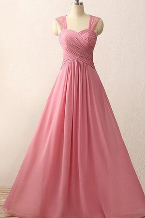 Robe demoiselle d'honneur avec décoration dentelle col en forme de cœur ligne a avec chiffon - Photo 1