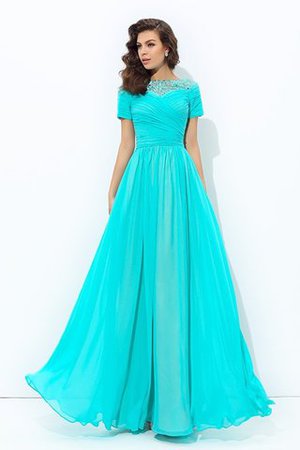 Robe de bal formelle longue en chiffon de col bateau de princesse - Photo 3