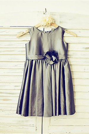 Reißverschluss Prinzessin Ärmelloses Blumenmädchenkleid mit Blume mit Schaufel Ausschnitt - Bild 1