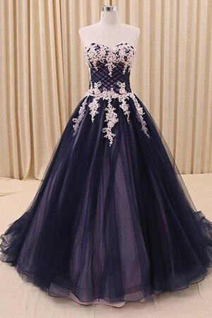 Abito Quinceanera Ball Gown in Paillette A Terra con Increspature in Organza Cuore - Foto 1