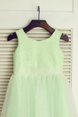 Robe de cortège enfant longue de princesse ligne a avec zip col u profond - Photo 3