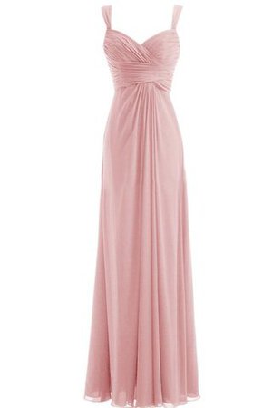 Robe demoiselle d'honneur ruché avec zip en chiffon a-ligne longueru au niveau de sol - Photo 11