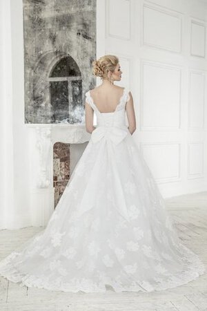 Robe de mariée naturel cordon manche nulle appliques avec nœud - Photo 3