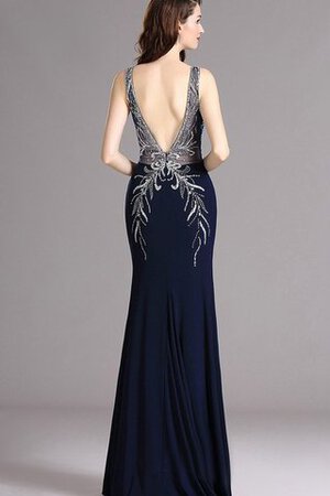 Robe de bal v encolure avec sans manches de fourreau avec perle ouverture frontale - Photo 2