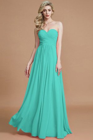 Robe demoiselle d'honneur naturel a-ligne jusqu'au sol de princesse en chiffon - Photo 20