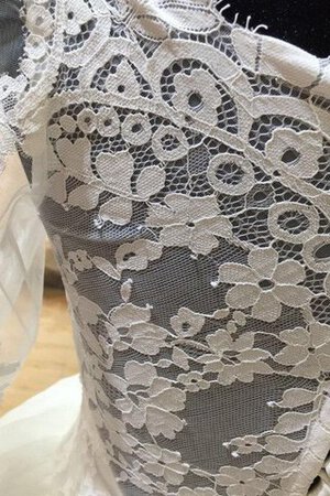 Abito da Sposa Barchetta in pizzo Allacciato con Applique lusso con Maniche Lunghe - Foto 2