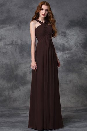 Robe demoiselle d'honneur longue avec zip ruché avec sans manches avec chiffon - Photo 7