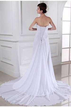 Robe de mariée longue cordon avec fleurs de traîne mi-longue avec chiffon - Photo 2