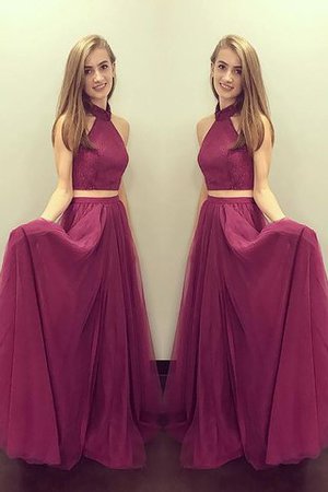 Vestido de Noche de Corte princesa de Corte-A de 2 piezas de Largo de Abalorio - Foto 2