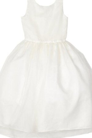 Robe de cortège enfant plissé facile en organza avec perle manche nulle - Photo 1