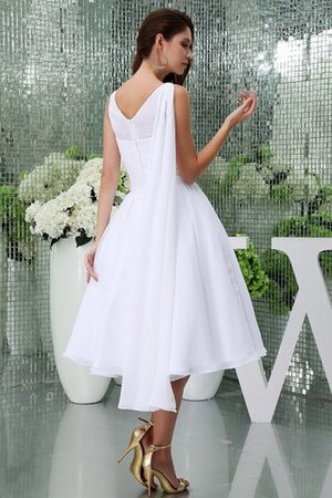 Strand Ärmellos Chiffon Juwel Ausschnitt legeres bescheidenes Brautkleid - Bild 7