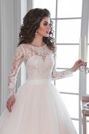 Robe de mariée sage romantique luxueux avec manche longue ceinture en étoffe - Photo 2