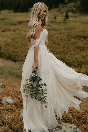 Robe de mariée en plage ruché absorbant longueur au ras du sol romantique - Photo 1