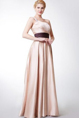 Robe demoiselle d'honneur à la mode plissage en satin avec perle d'épaule asymétrique - Photo 1