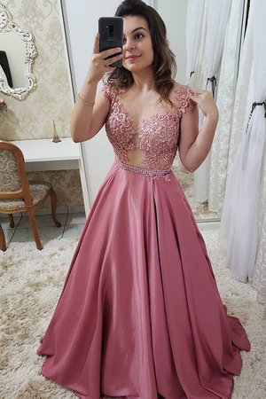 Vestido de Noche de Corte princesa de Apliques de Espumoso de Natural - Foto 1