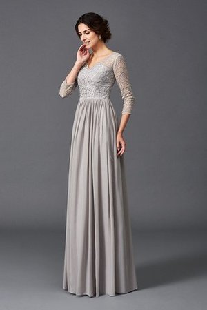 Chiffon V-Ausschnitt Sittsames Brautmutterkleid mit Rüschen mit Reißverschluss - Bild 6