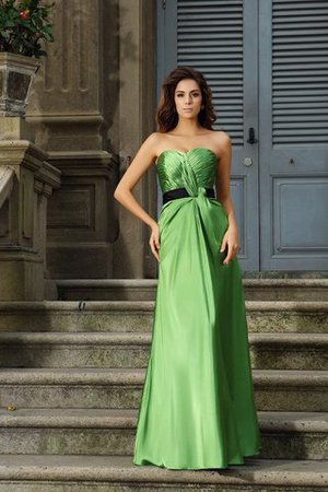 Robe demoiselle d'honneur longue en satin soyeux de princesse avec zip a-ligne - Photo 1