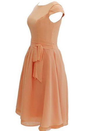 Robe demoiselle d'honneur plissé naturel avec gradins en chiffon a-ligne - Photo 10