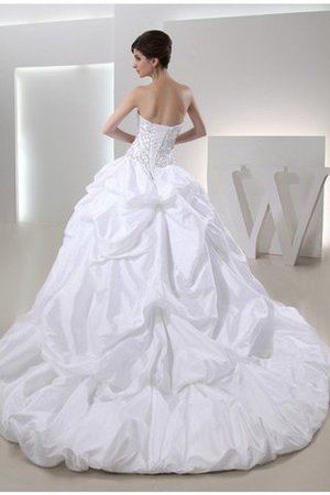 Robe de mariée longue facile avec perle de tour de ceinture en haute en taffetas - Photo 2