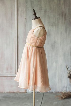 Robe de cortège enfant plissage de lotus avec chiffon ceinture en étoffe - Photo 3